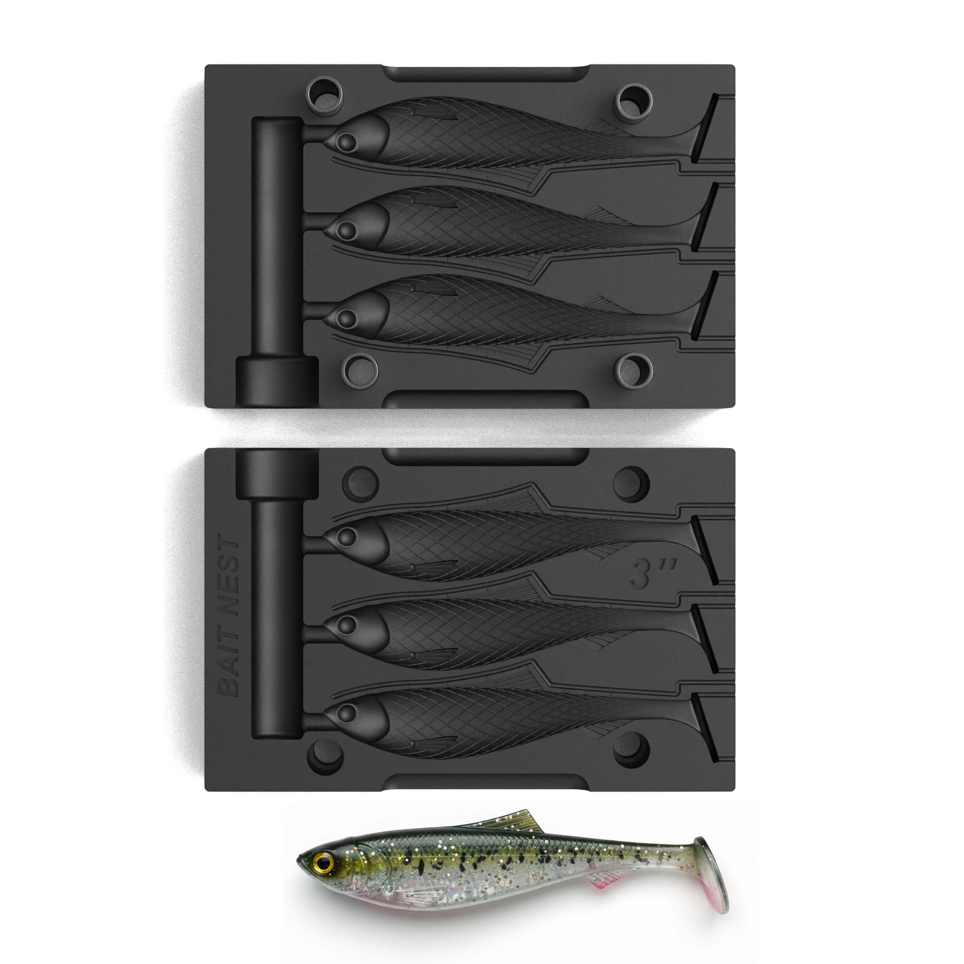 Soft Plastic Lure Mold Lure Making Molds Fishing Lures T-Tail 3 Cavity –  BAIT NEST