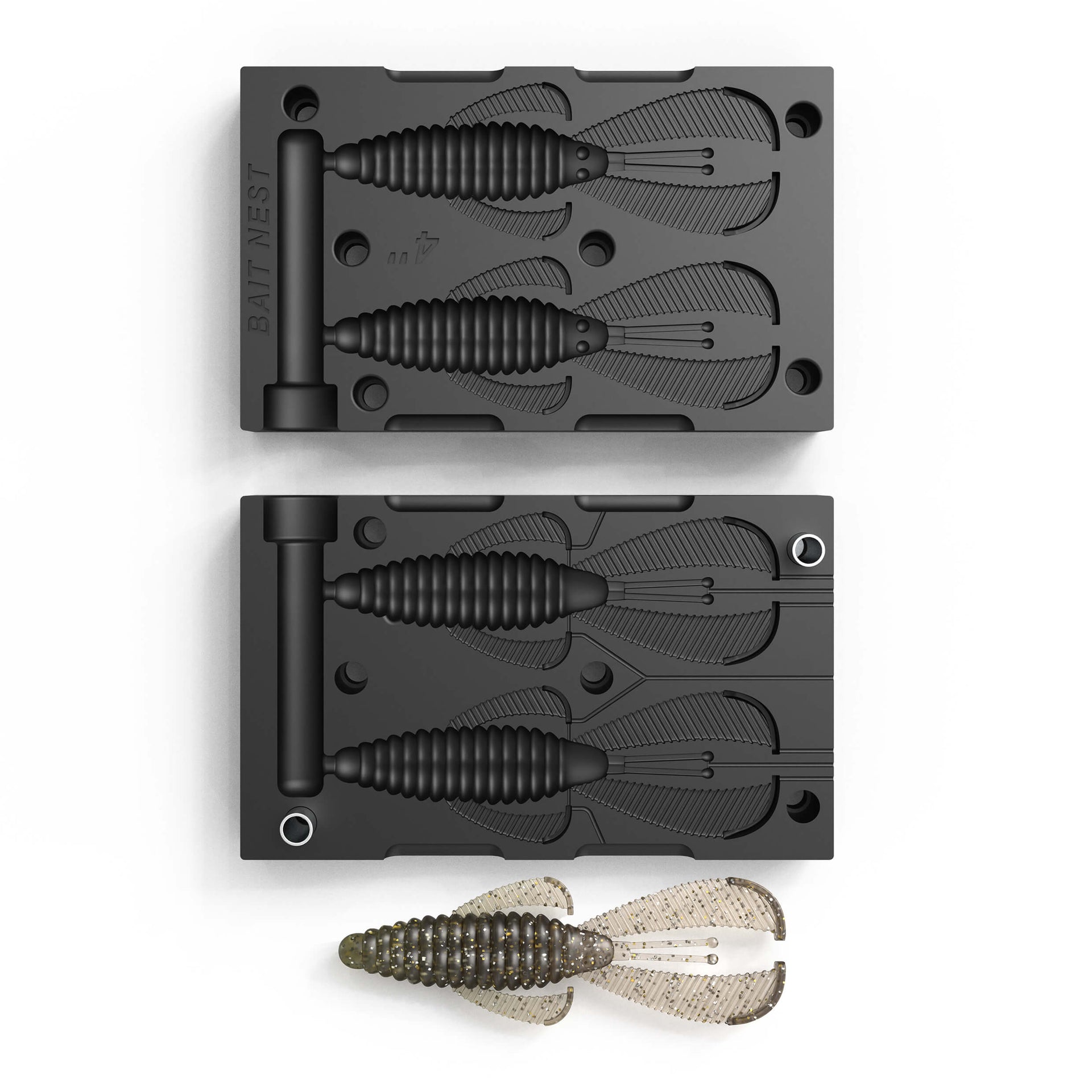 2-cavity Soft Plastic Lure Mold Lure Making Molds Fishing Lures Rage N – BAIT NEST