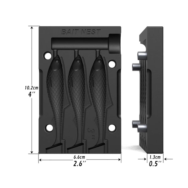 cnc files for fishing lure molds Soft Plastic Lure Mold Lure Making Molds Fishing Lures T-Tail 3 Cavity –  BAIT NEST