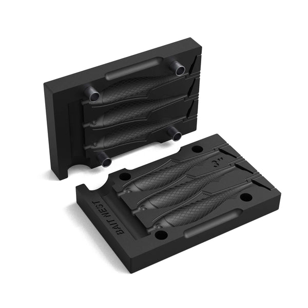 cnc files for fishing lure molds Soft Plastic Lure Mold Lure Making Molds Fishing Lures T-Tail 3 Cavity –  BAIT NEST